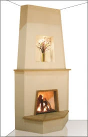 24" FLATWALL ORNO GAS LOG BURNING KIVA FIREPLACE KIT