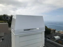 2-C Custom Chimney Shroud -HearthHome 2 Installed White Powdercoat