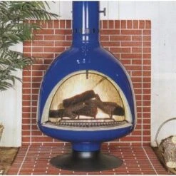 Fire Drum 3 Woodburning Fireplace With Screen In Porcelain