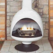 Fire Drum 3 Gas Fireplace In Matte Black