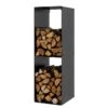 Firewood Holder- Woodrack- 2 (40" X 12") Freestanding -HearthHome 60156 blk big