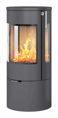 Viva L 100 Gas Stove With Glass Door And Side Glass In Platinum