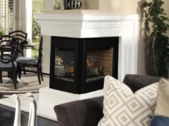 Eros 35PF - 35" Eros Direct-Vent Fireplace, Top/Rear Combo, Peninsula, Louvered