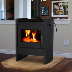 Chinook 30.2 Wood Stove Body- S.CK30.2- Firebox With Metallic Black Curved Sides