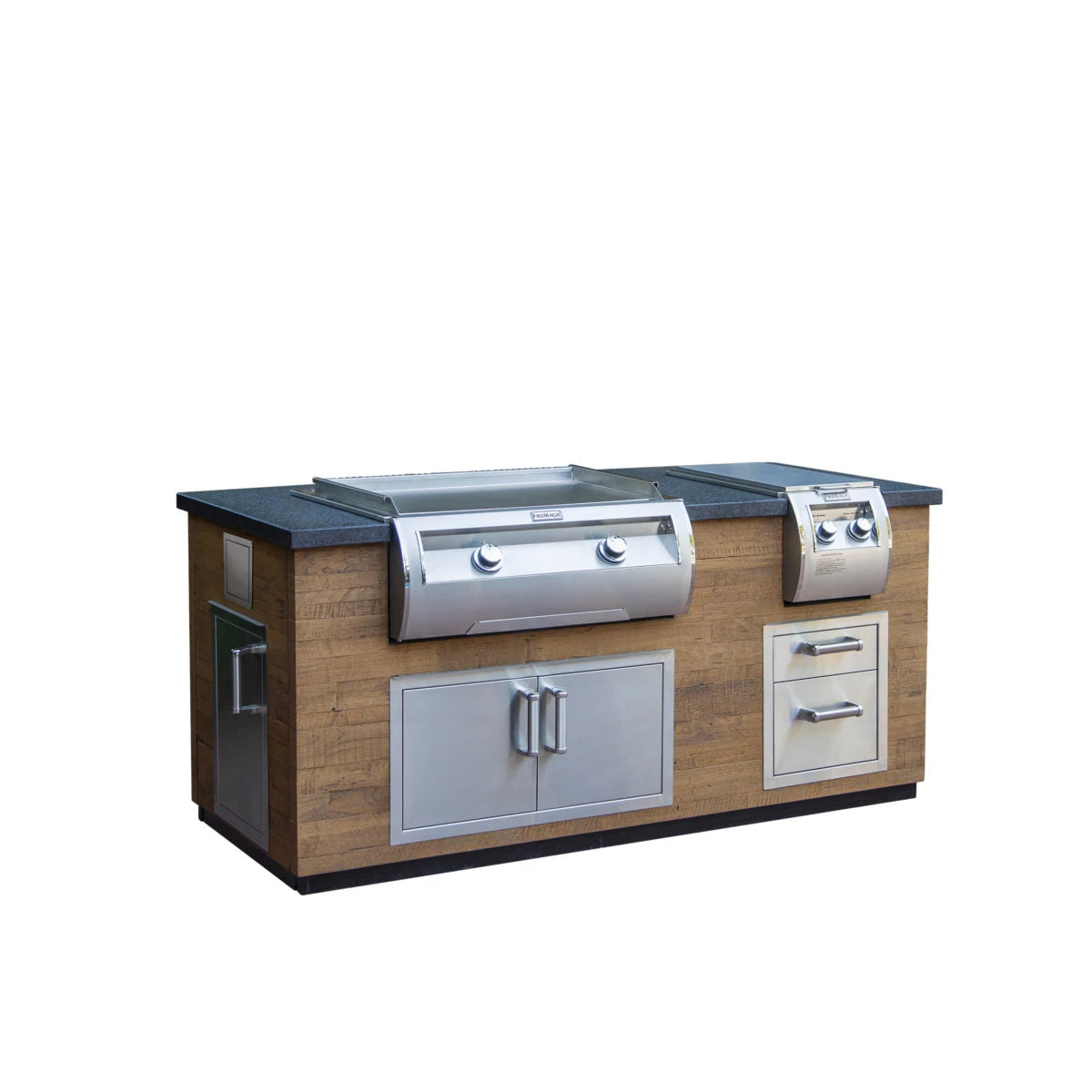 "Reclaimed Wood" Island (35" X 77") † - "Reclaimed Wood" Base W/ Polished Black Lava Counter 3 "Reclaimed Wood" Island (35" X 77") † - "Reclaimed Wood" Base W/ Polished Black Lava Counter