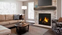 Heatilator Heirloom Gas Fireplace Series -HearthHome HTL Heirloom BlkGlasPanels Firescreen NB Room tif