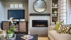 Heatilator Rave Gas Fireplace Series -HearthHome HTL Rave 42 CrystalGlass CFT BK ReflectPanels AccentlLight Room tif