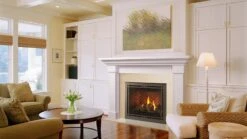 MAJESTIC Meridian Series Direct Vent Gas Fireplace -HearthHome MAJ MeridianPlatinum42 ContemporaryFront BZ TavernBrownHerringbone Room tif