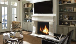 Montebello DLXCD40 - 40" Montebello DLX Direct-Vent Fireplace, Top Vent, Front View, Louverless
