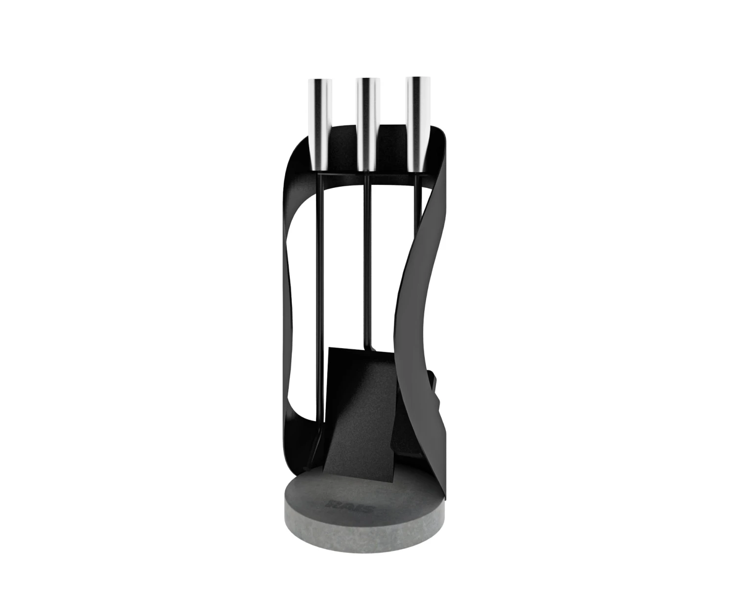 Buteo Floor Stand- Black With Black Leather Handles 3 Buteo Floor Stand- Black With Black Leather Handles