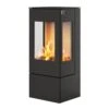 Nexo Gas 100 With Steel Door And Side Glass In Black -HearthHome Rais Nexo 100 Black MS
