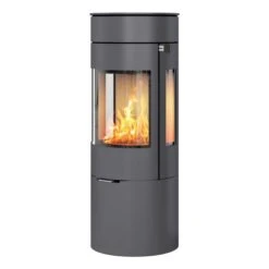 Viva L 120 Gas Stove With Steel Door And Side Glass In Platinum