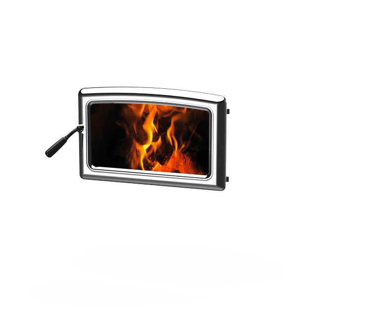 Leg Model - Vista Freestanding Wood Stove - Door Options- Nickel 3 Leg Model - Vista Freestanding Wood Stove - Door Options- Nickel