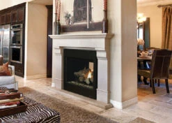 Eros 35ST - 35" Eros Direct-Vent Fireplace, Top/Rear Combo, See-Through, Louvered