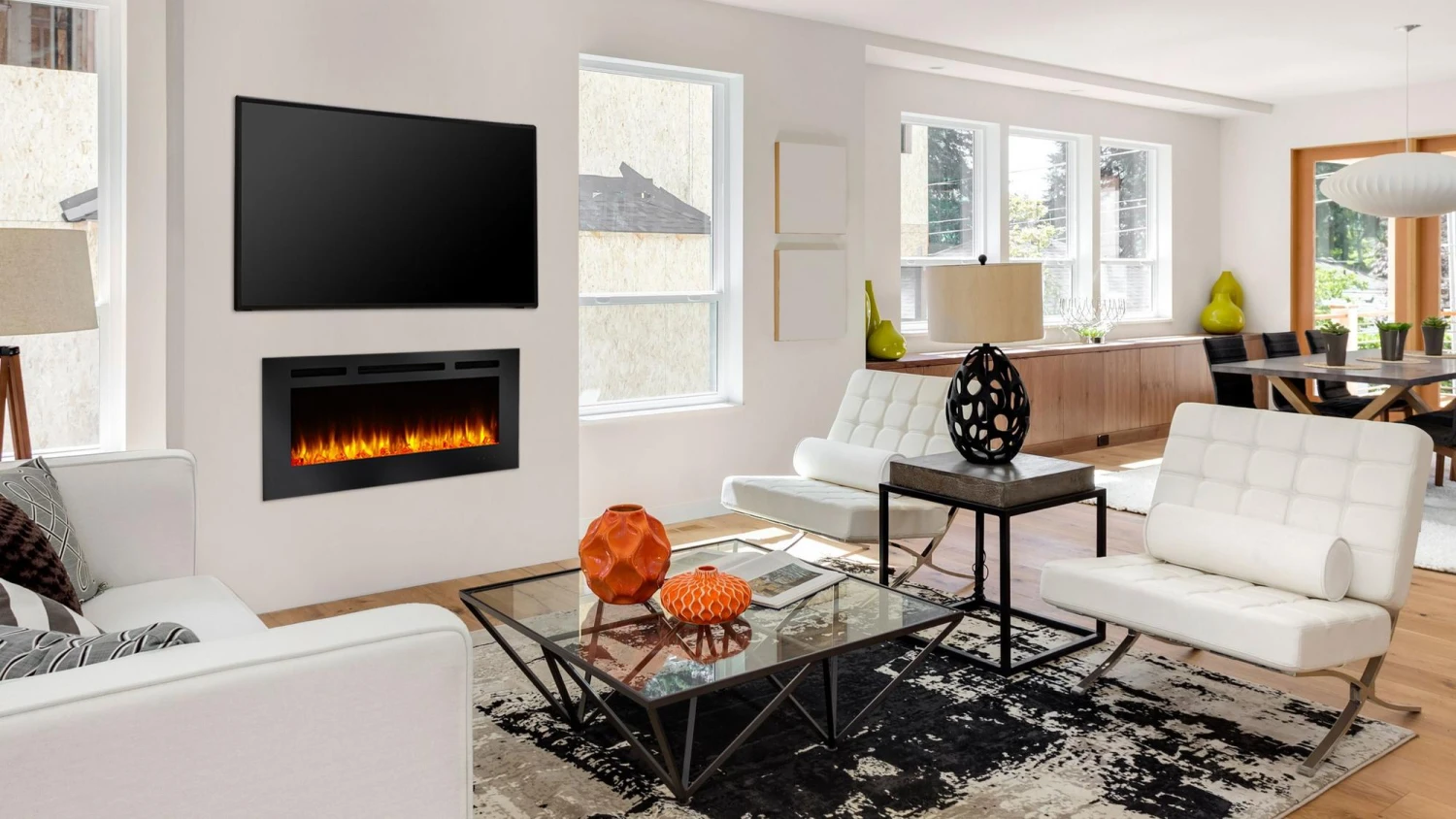 40" Allusion Recessed Linear Electric Fireplace- SF-ALL40-BK 4 40" Allusion Recessed Linear Electric Fireplace- SF-ALL40-BK - Image 2