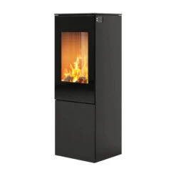 Nexo Gas 120 Model With Steel Door And Side Glass In Black