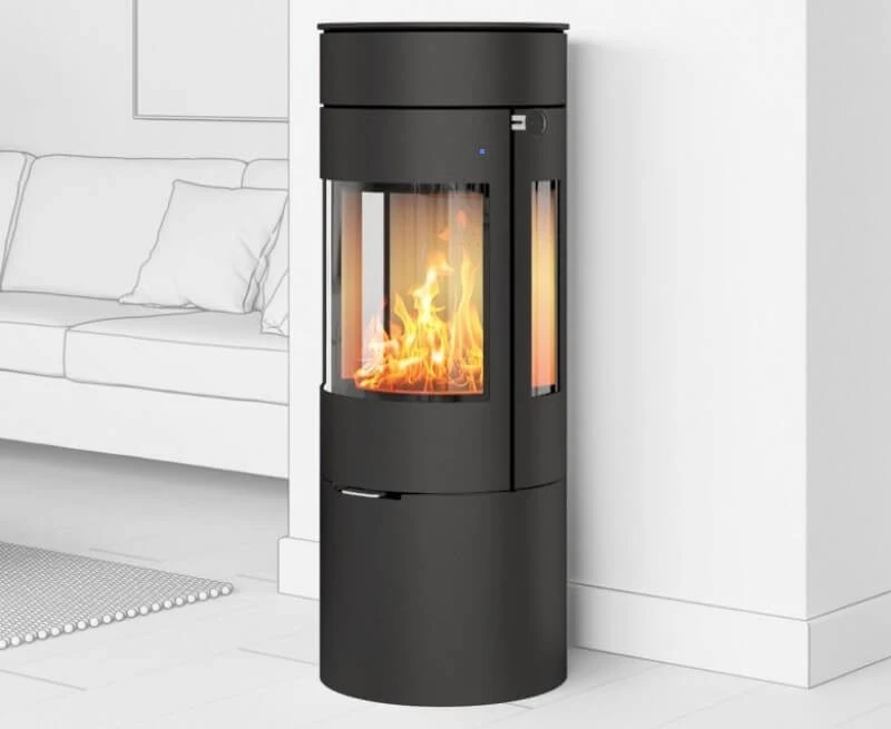 Viva L 120 Gas Stove With Steel Door And Side Glass In Black 4 Viva L 120 Gas Stove With Steel Door And Side Glass In Black - Image 2