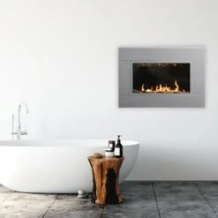 Model TWENTY6 DIRECT-VENT -HearthHome twenty6 grey bathroom birch logs