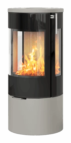 Viva L 100 Gas Stove With Steel Door And Side Glass In Nickel